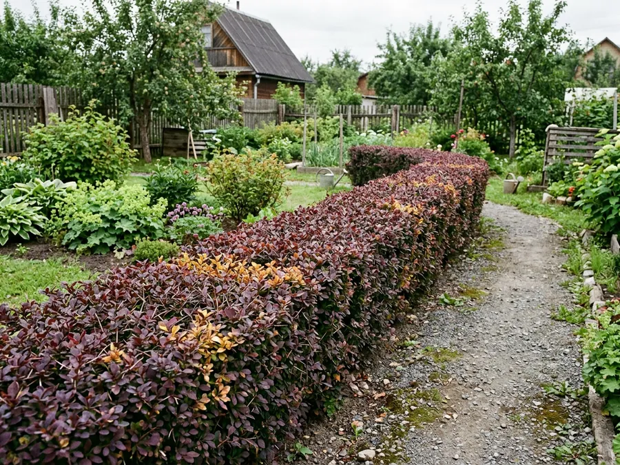 Барбарис Тунберга в ландшафтном дизайне: в живой изгороди