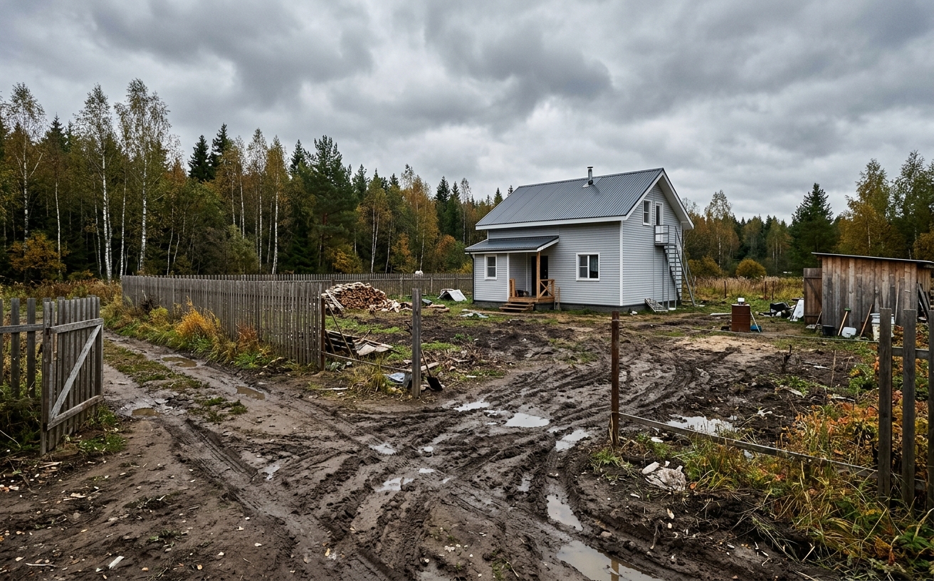 Участок до применения paving
