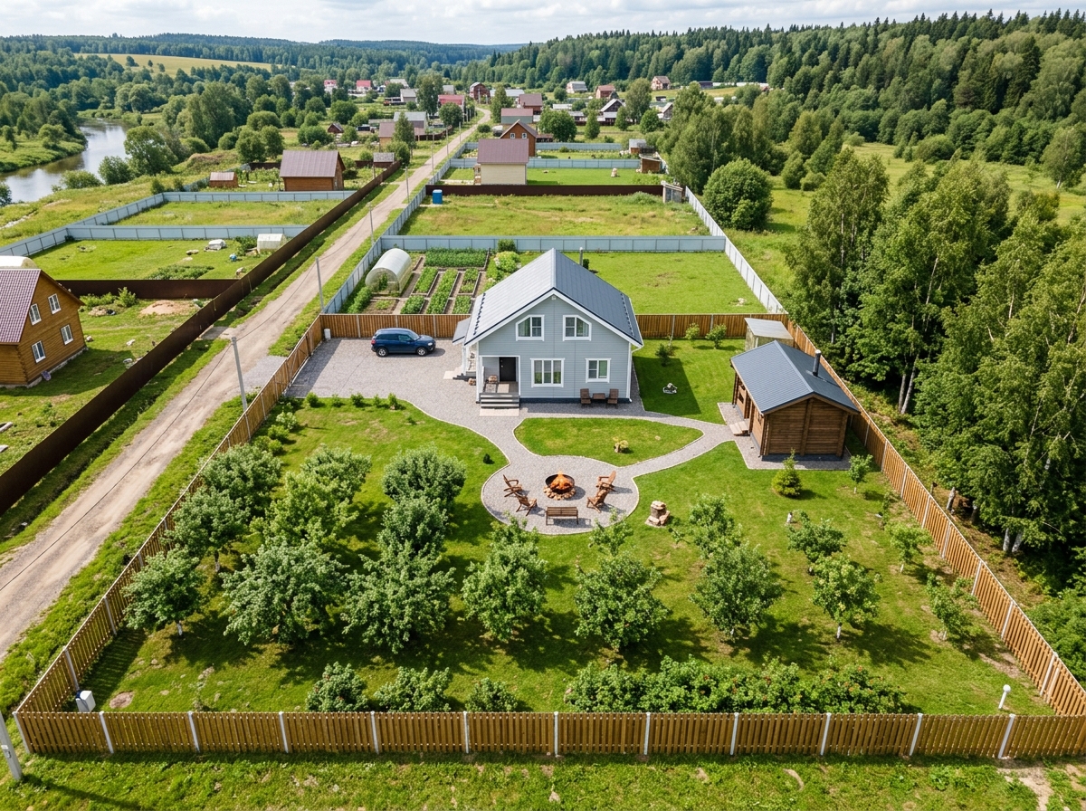Квадрат 28,3×28,3 м — редкий, но удобный